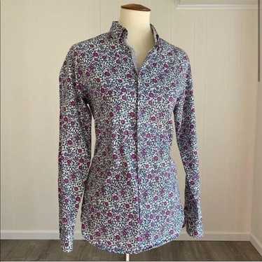 Ted Baker Button Down Blouse Purple Floral - image 1