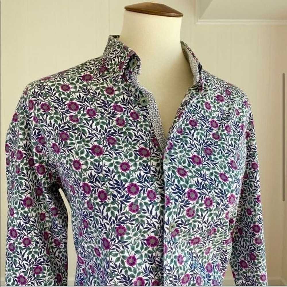 Ted Baker Button Down Blouse Purple Floral - image 2