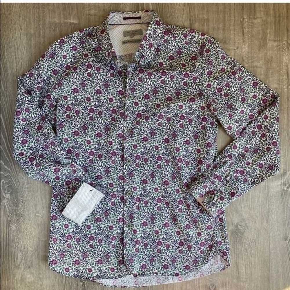 Ted Baker Button Down Blouse Purple Floral - image 5