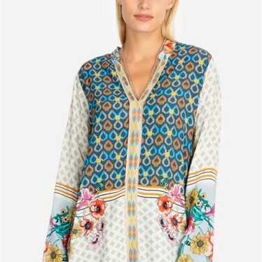 Johnny Was Becca V-Neck Embroidered Blouse Tunic … - image 1