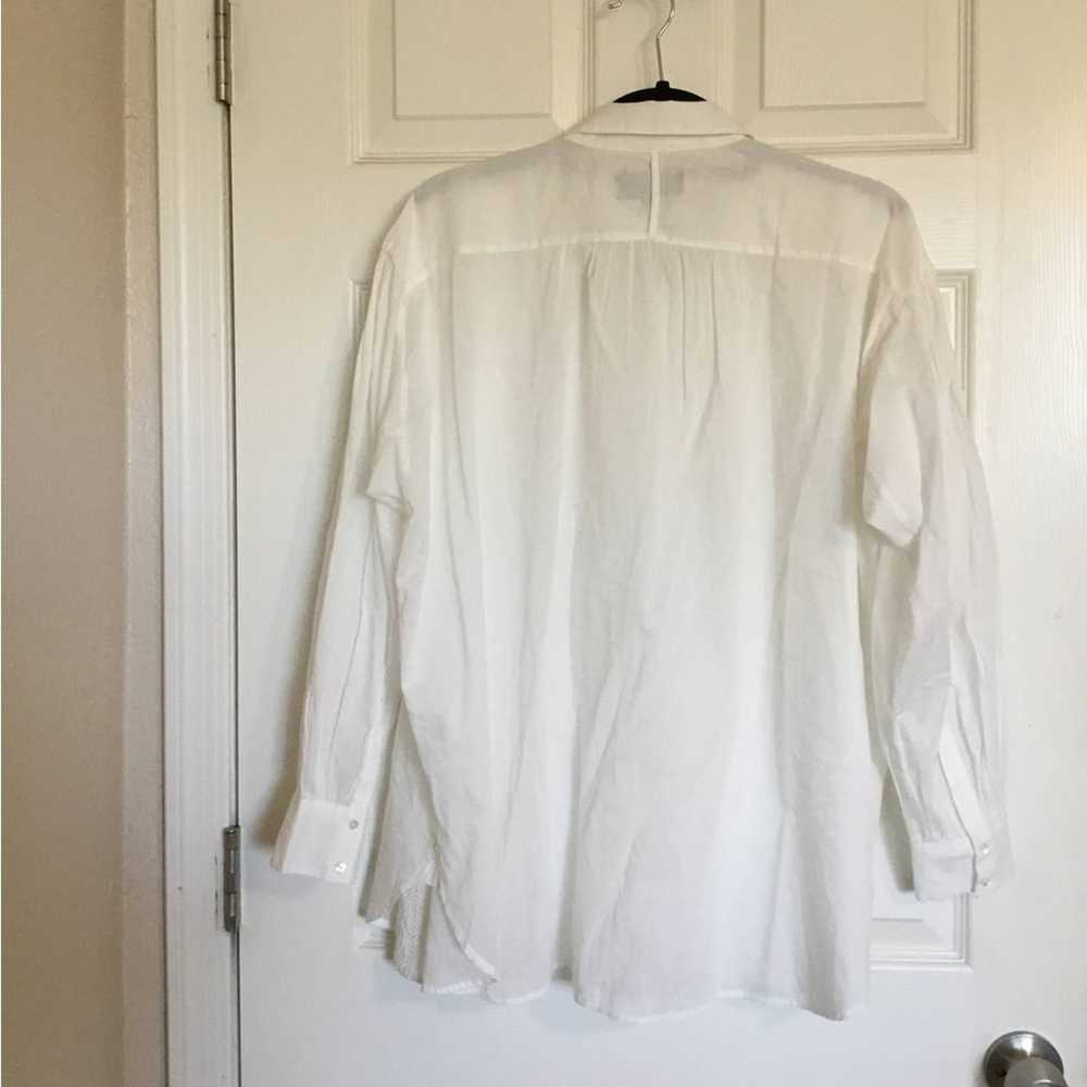 Nili Lotan Selene Embroidered Cotton White Blouse… - image 3