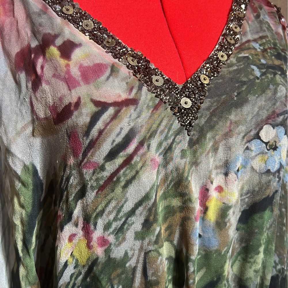 Haute Hippie beaded floral tunic - image 8