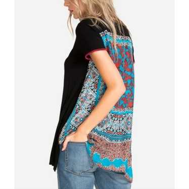 Johnny Was Nikky Drape Stretch Silk Tunic TOP - image 1