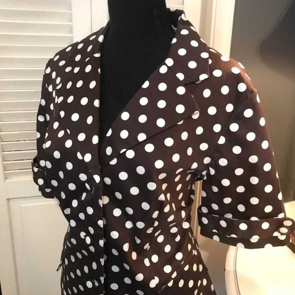 PERCEPTIONS VINTAGE Brown Polka Dot Shirt - image 3