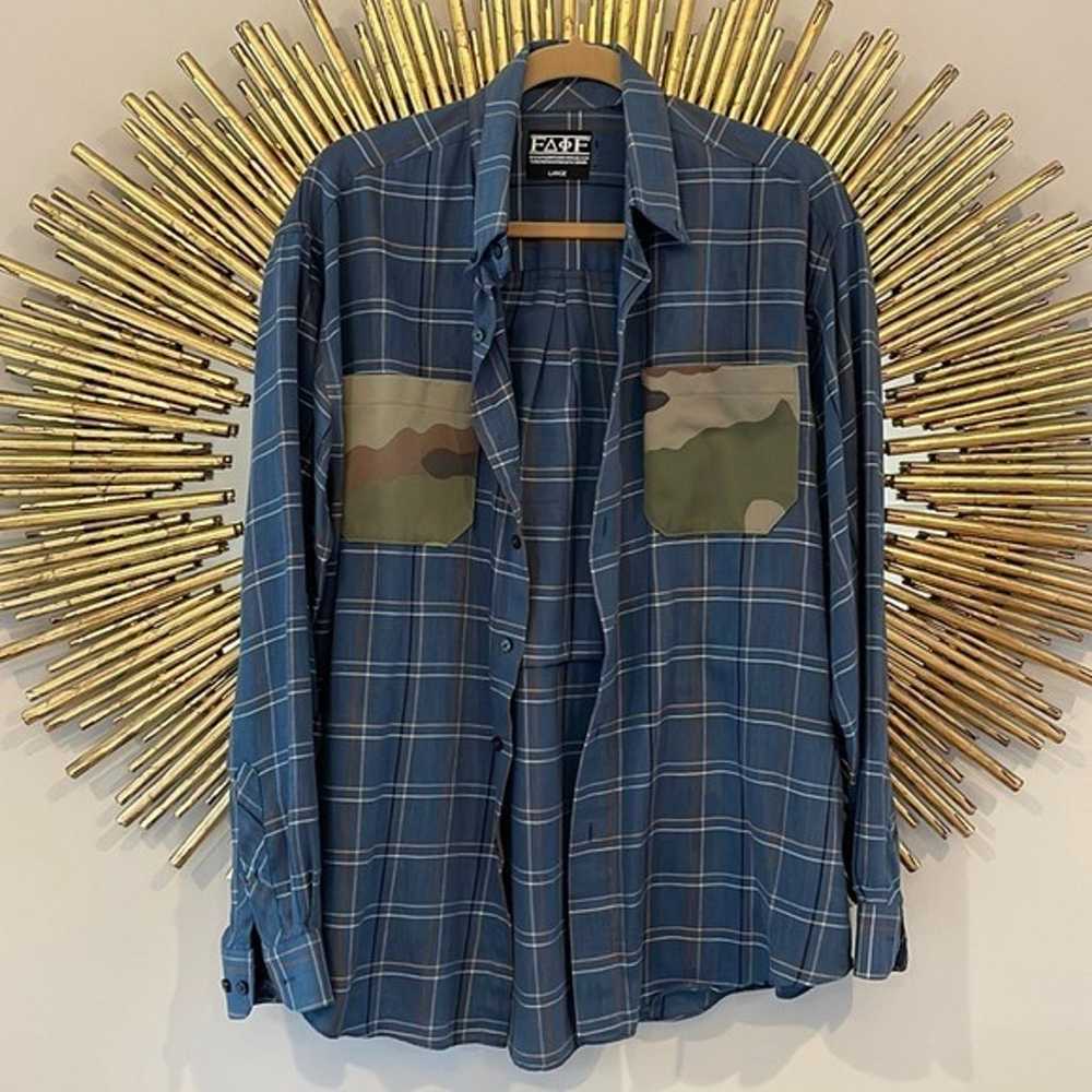 Urban Outfitters Blue Plaid Flannel Top with Beat… - image 3