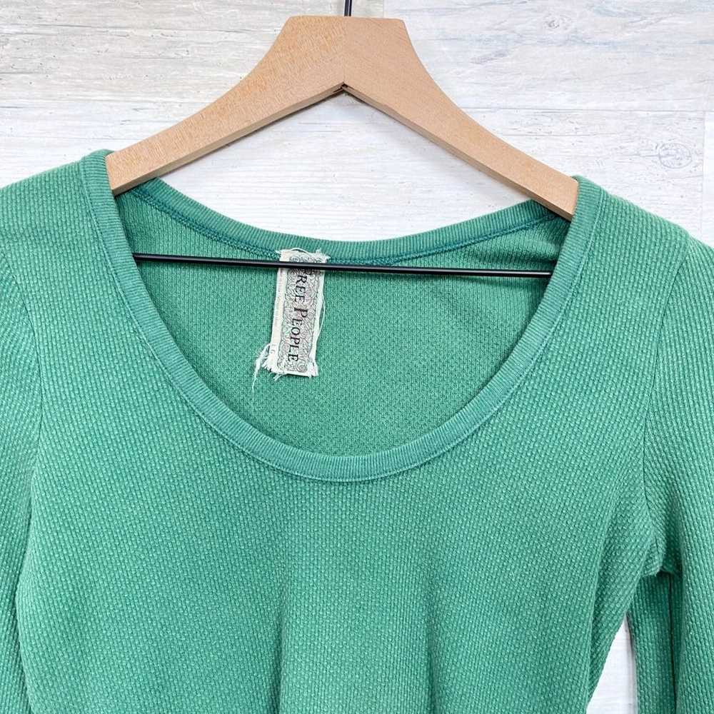 Free People Crafty Cuff Sleeve Thermal Top Green … - image 2