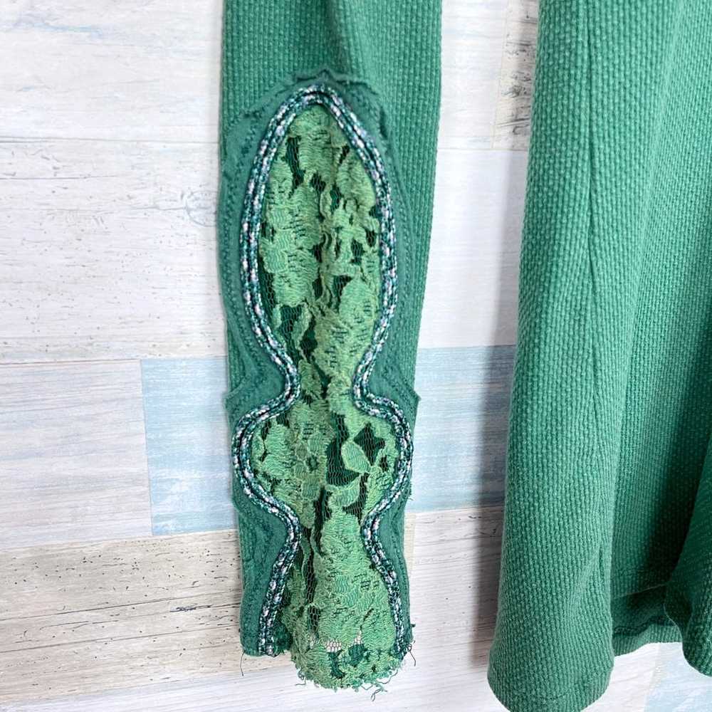 Free People Crafty Cuff Sleeve Thermal Top Green … - image 3