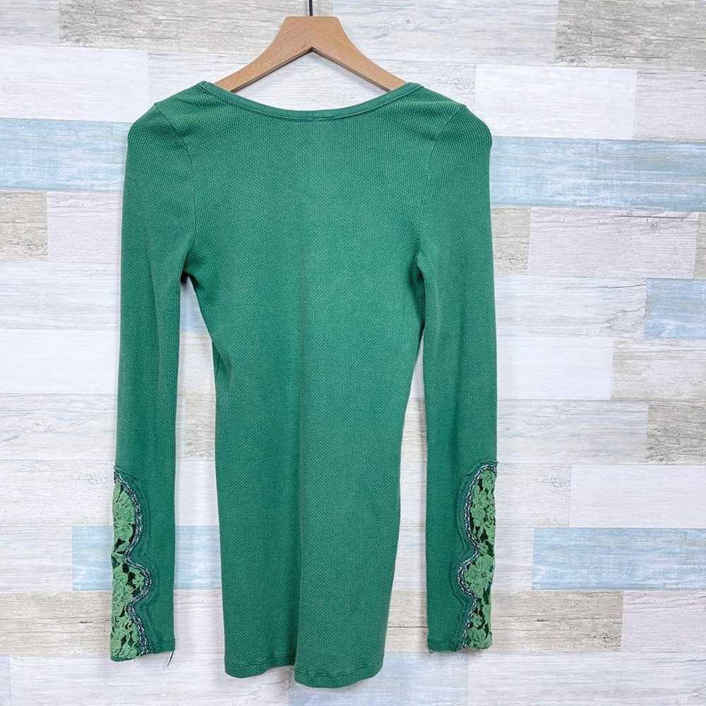 Free People Crafty Cuff Sleeve Thermal Top Green … - image 4