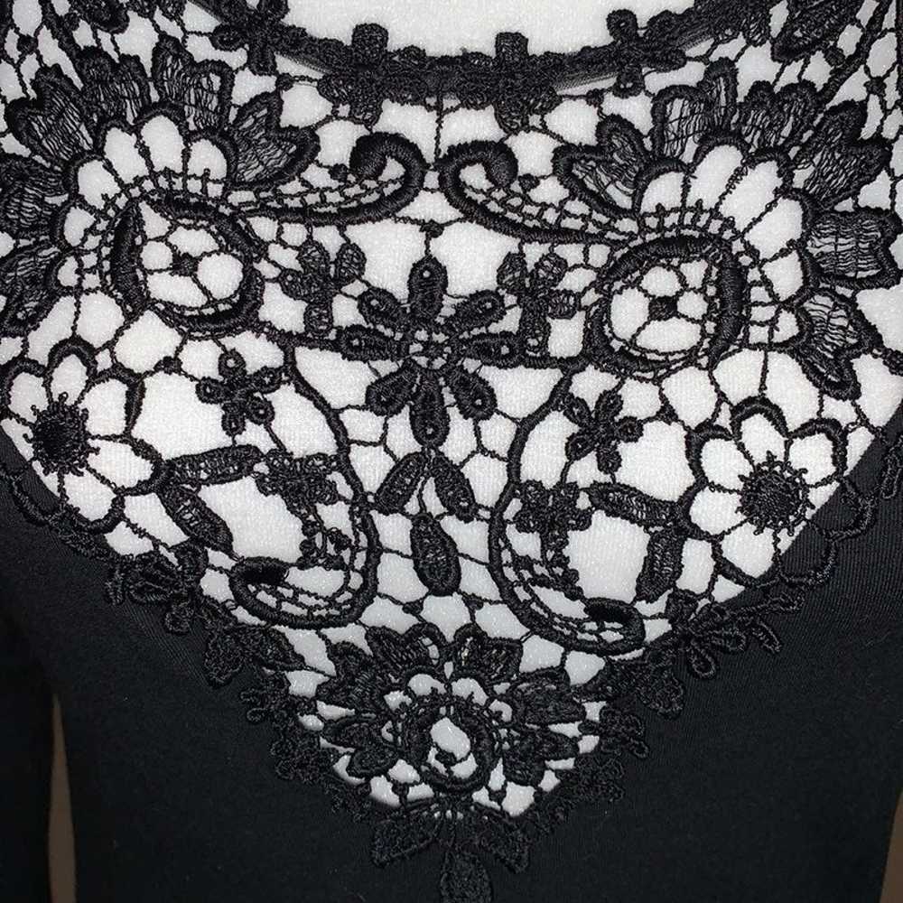 vintage victoria secret black crochet bodysuit L - image 4