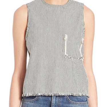 Alexander Wang Pinstripe Denim Blouse - image 1