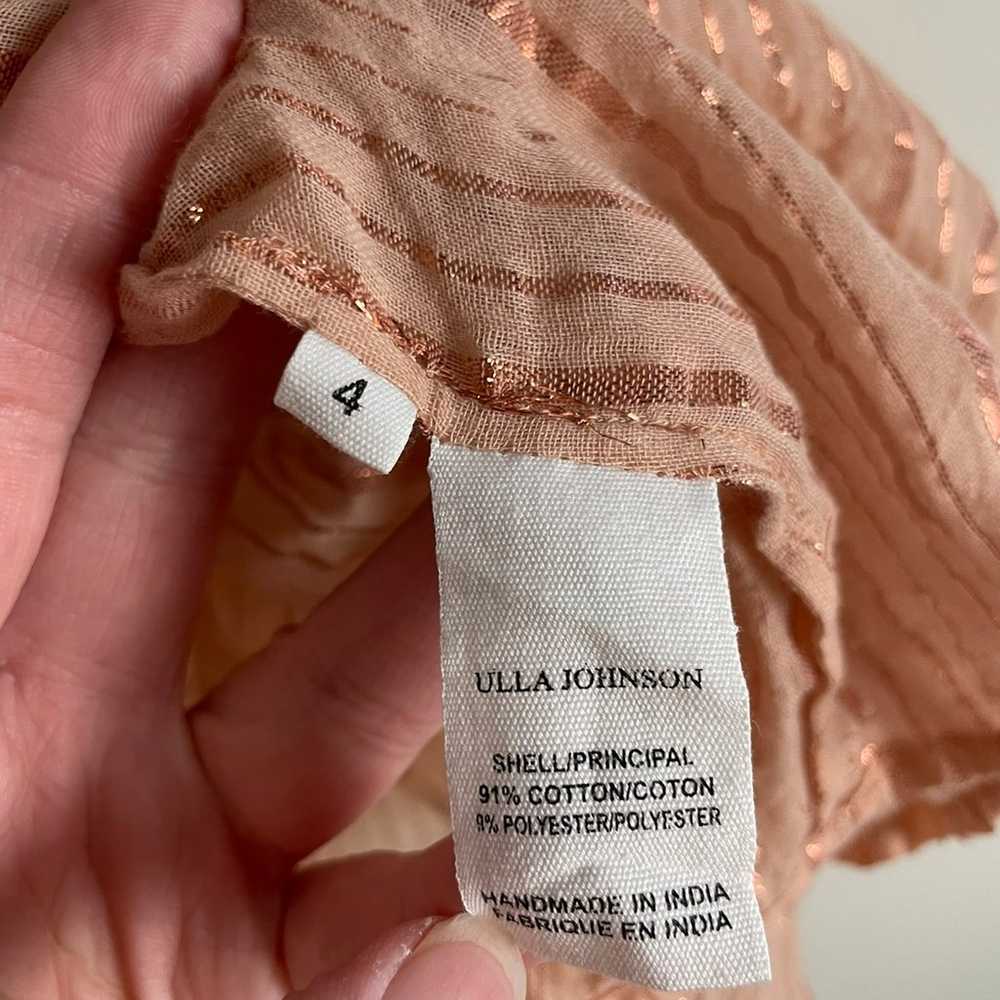 Ulla Johnson Cora Top in Blush Size 4 Metallic St… - image 6