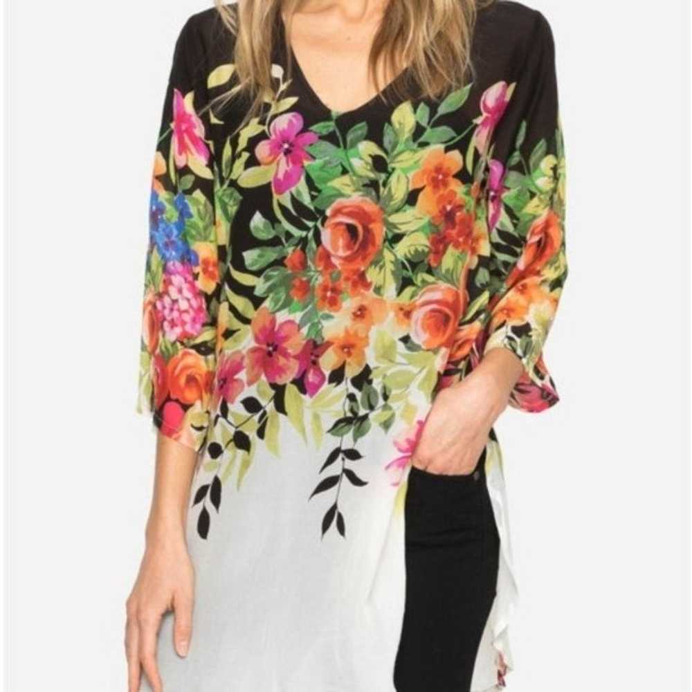 Johnny Was Betty blouse tunic top floral boho sz S - image 2