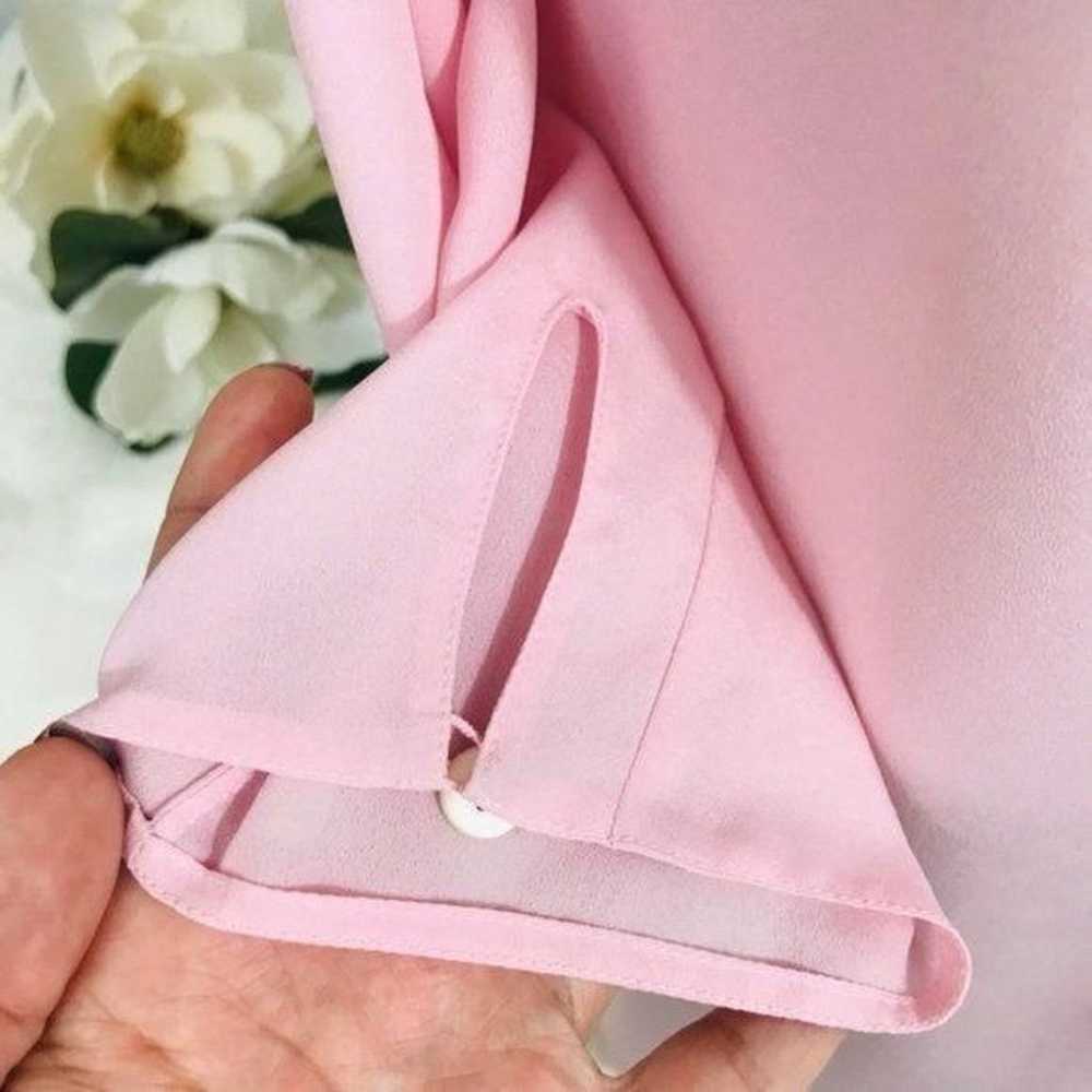 PRADA Top Pink Blouse 3/4 Sleeve Bow Tie Crew Nec… - image 10