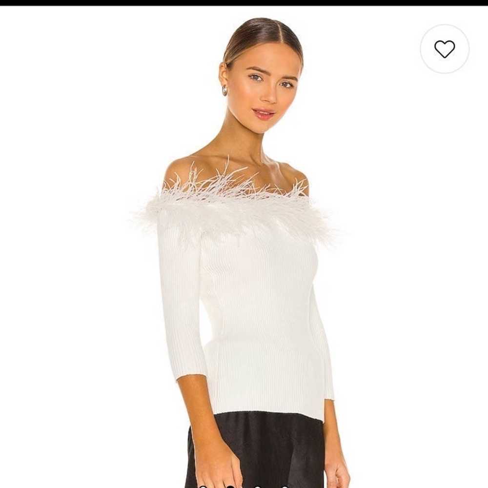 Milly Feather Top in Ecru - image 2