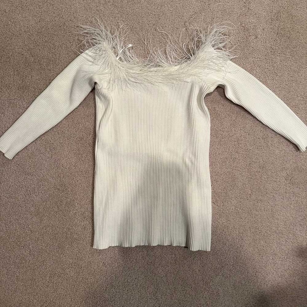 Milly Feather Top in Ecru - image 5