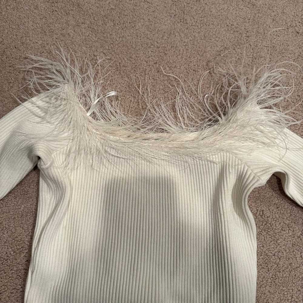 Milly Feather Top in Ecru - image 6