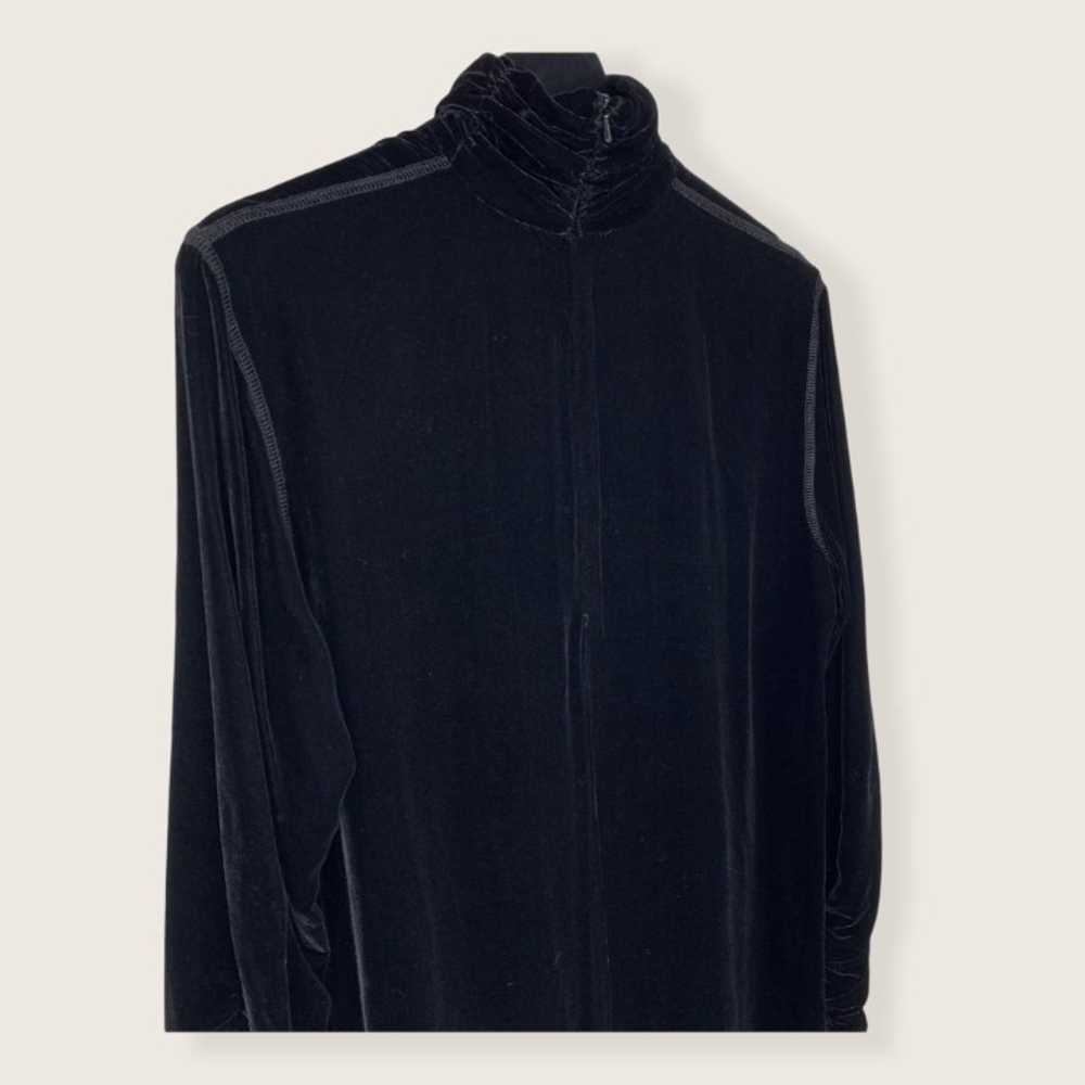 Vintage 90s Andrea Jovine Black Velvet Turtleneck… - image 5