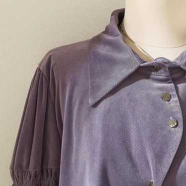 Purple design sense lantern sleeve shirt commuter… - image 1