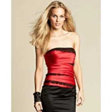 Bebe Red Sexy Lace Corset Bustier Top