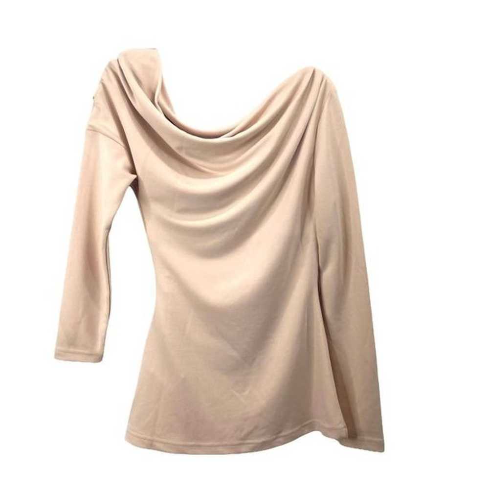 Acler Noble Draped One-Shoulder Top Sz 2 neutral … - image 10