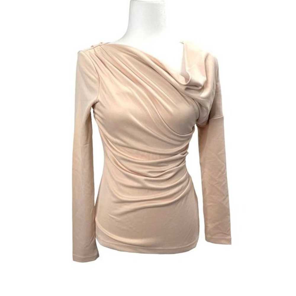 Acler Noble Draped One-Shoulder Top Sz 2 neutral … - image 4