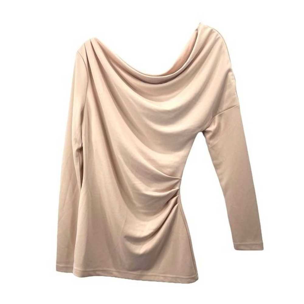 Acler Noble Draped One-Shoulder Top Sz 2 neutral … - image 6