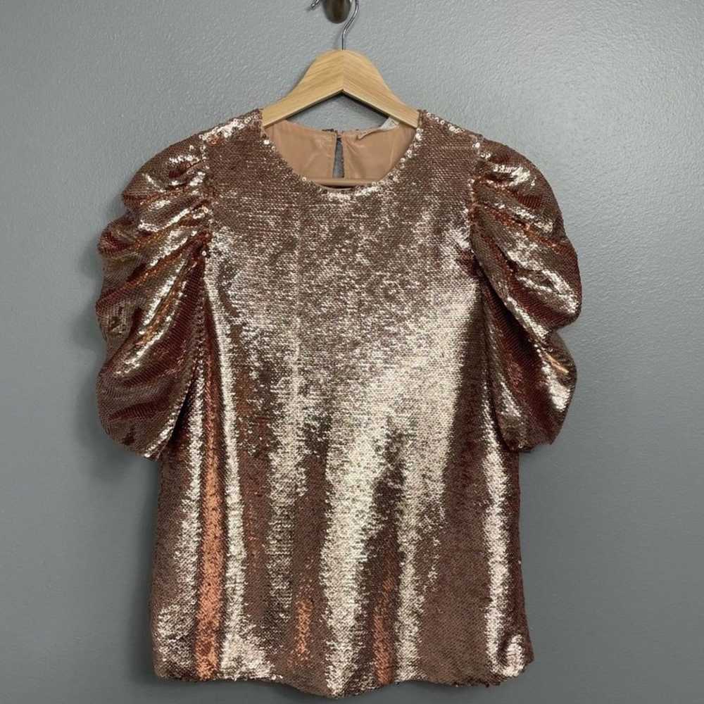 Ulla Johnson Rose Gold Sequin Rae Blouse Sz 0 - image 7