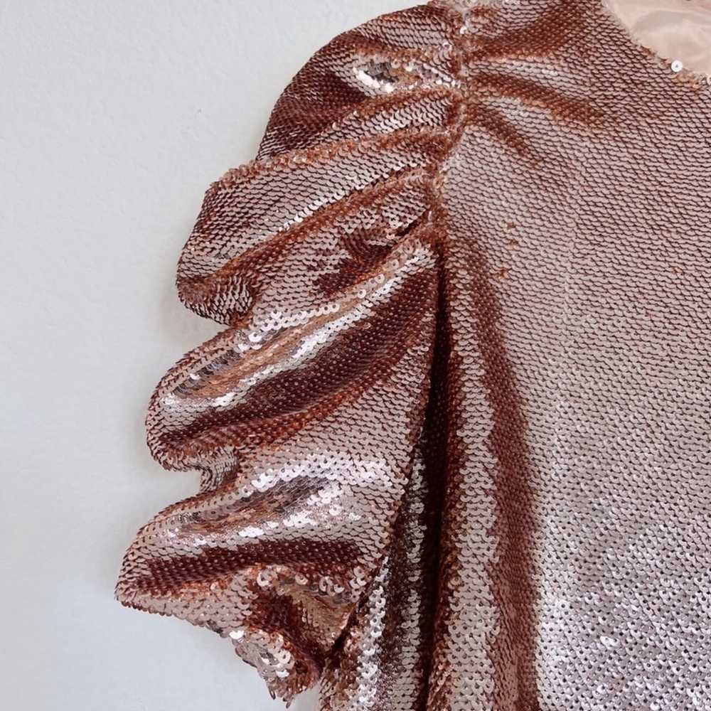 Ulla Johnson Rose Gold Sequin Rae Blouse Sz 0 - image 8