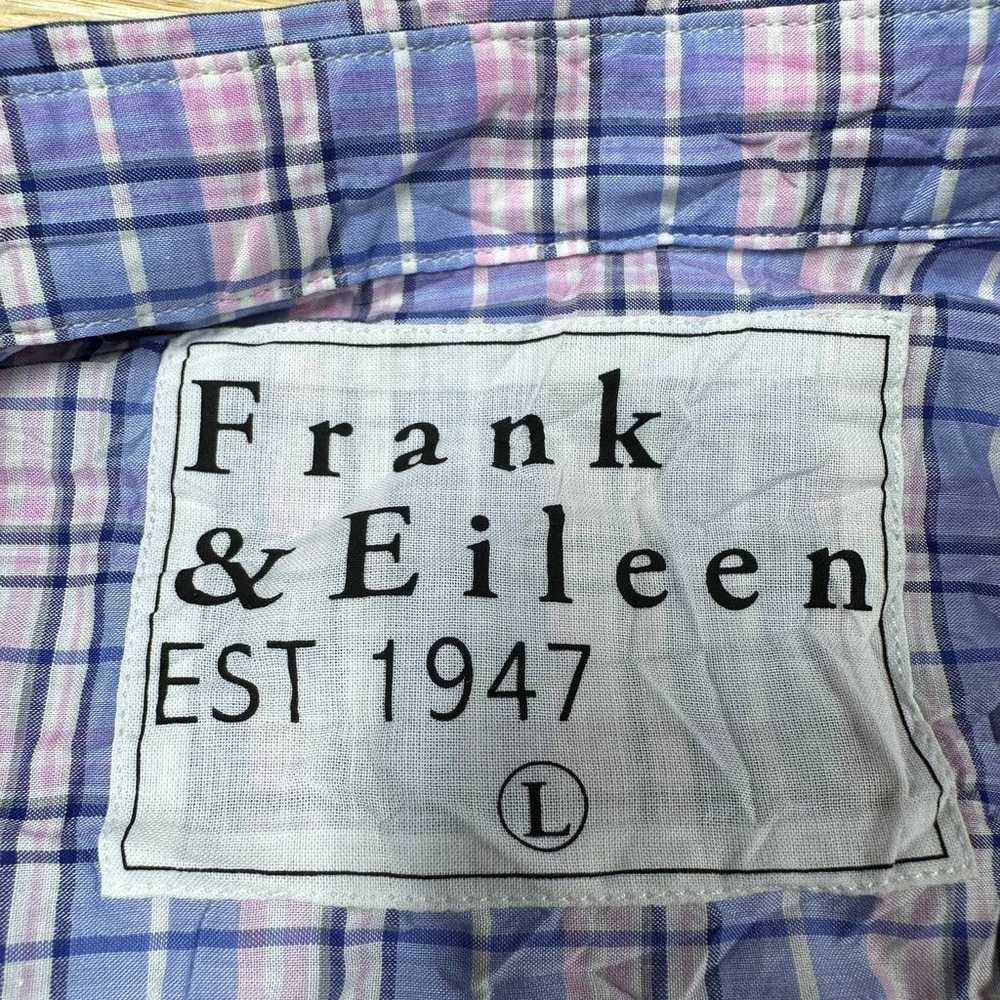 Frank & Eileen Barry Crinkle Plaid Blue Pink Butt… - image 4