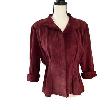 Vintage Finley Burgundy Suede 3/4 Sleeve Jacket To