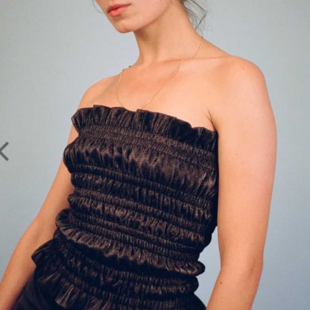 RUNS SMALL$550 AREA NYC Ruched Tube Top - image 2