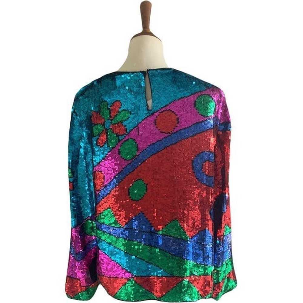 80s Vintage Sequin Top by Avalon - image 3