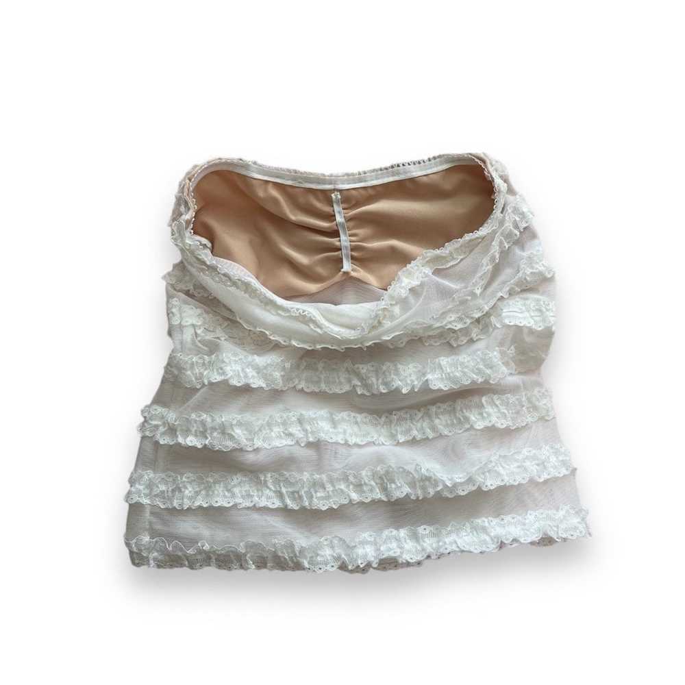 Handmade White Ruffle Tube Top Extra Small - image 7