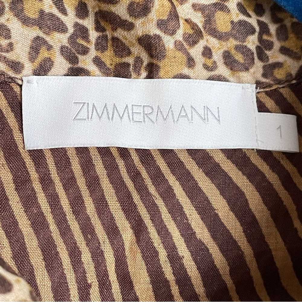 Zimmermann Empire Ramie Mixed Animal Print Zebra … - image 4