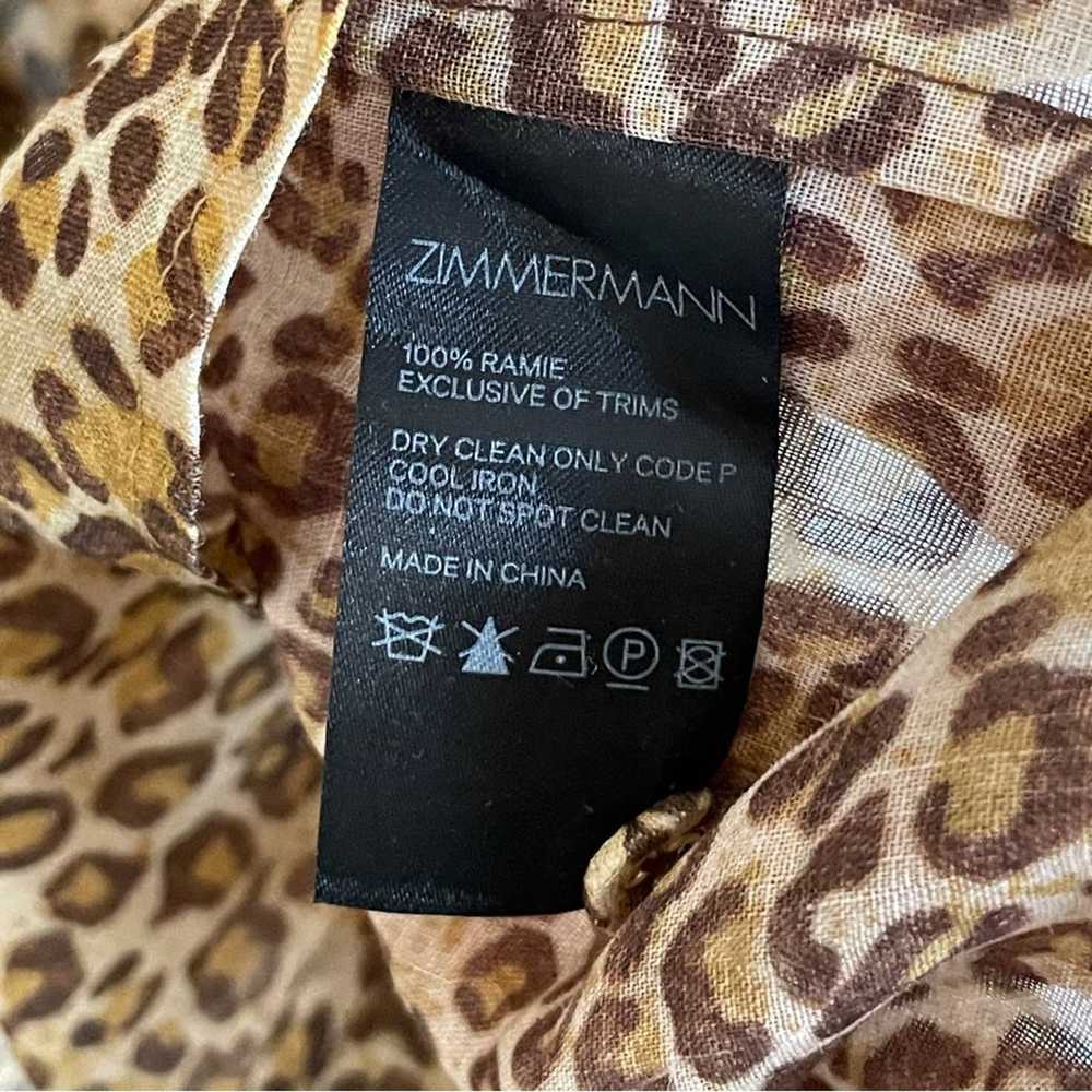 Zimmermann Empire Ramie Mixed Animal Print Zebra … - image 7