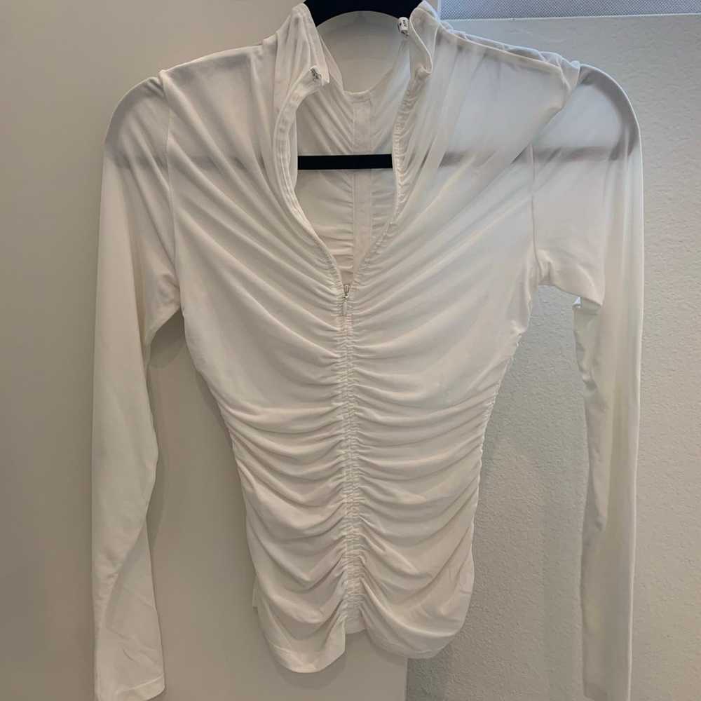 ALC Ansel Off-White Cinched Seam Top, Size S - image 3