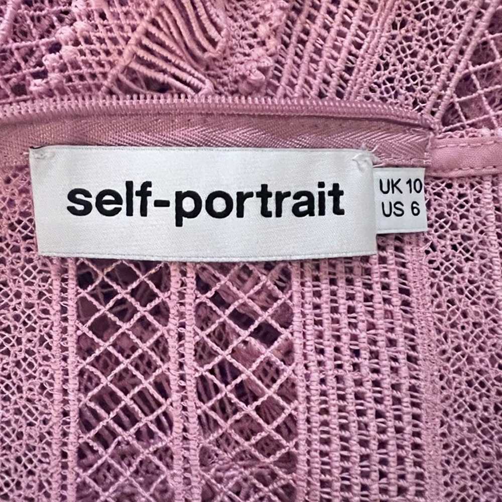 Self-Portrait Ruffle Stripe and Grid Guipure Lace… - image 8