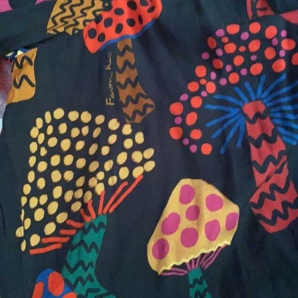FARM RIO / long sleeve blouse in neon Polka dot m… - image 4