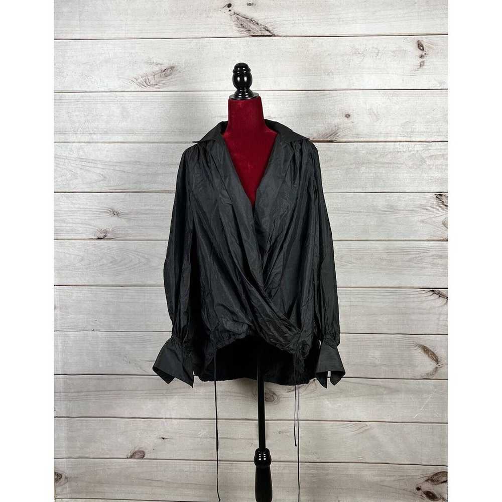 Rosie Assoulin V-Neck Puff Sleeve Oversized Silk … - image 1