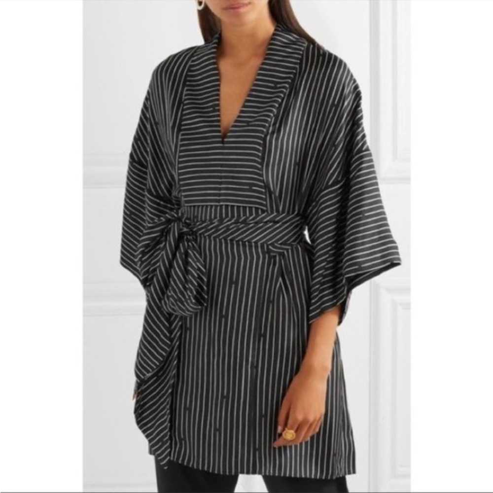 Diane von furstenberg small belted silk striped t… - image 1