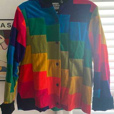 Vintage Velvet Rainbow Coat - image 1