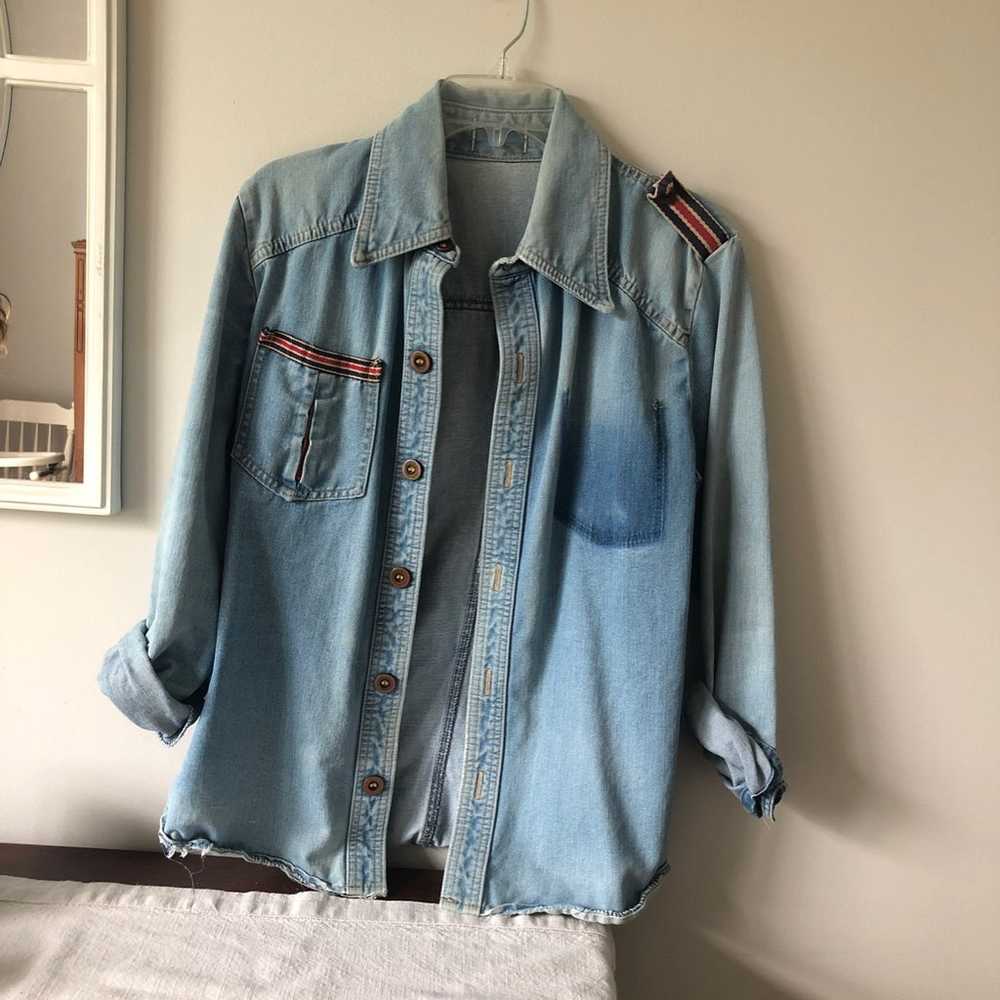 1960's Hippie Denim Jean Jacket Unisex - image 1