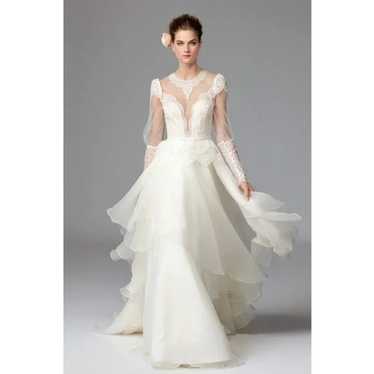 Watters Mai Lace Long Sleeve Wedding Dress Topper - image 1