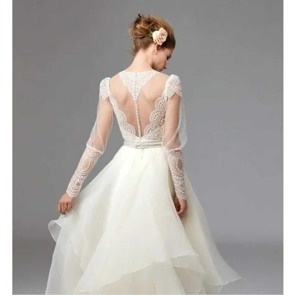 Watters Mai Lace Long Sleeve Wedding Dress Topper - image 2