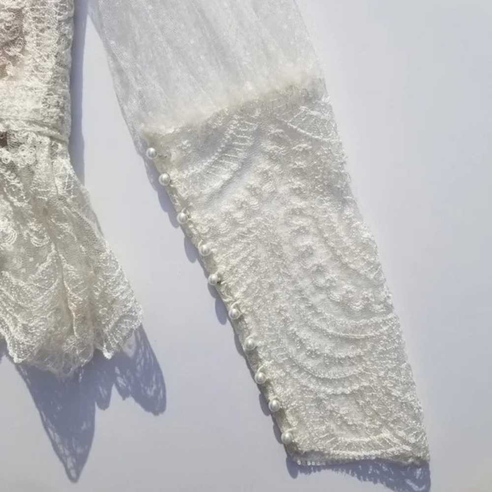 Watters Mai Lace Long Sleeve Wedding Dress Topper - image 9