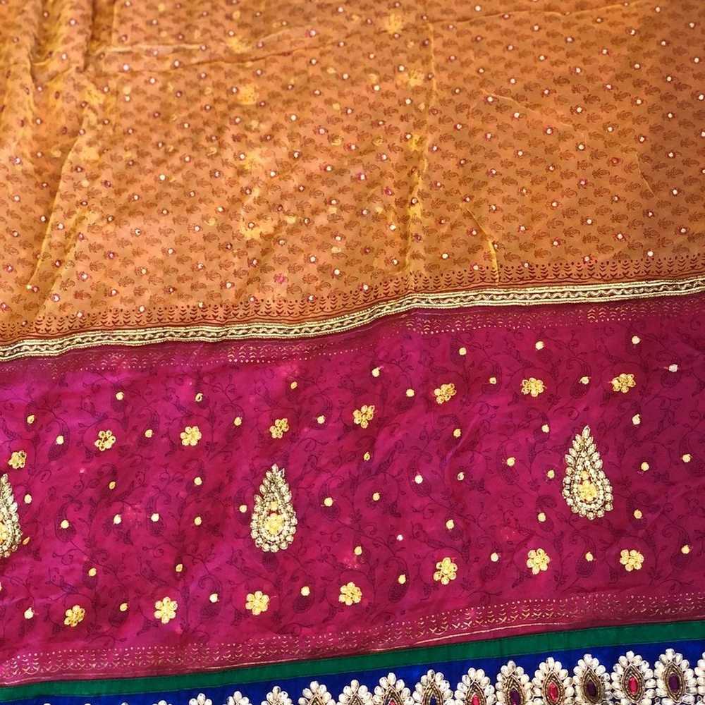 Multi color Bollywood Indian Saree - image 3
