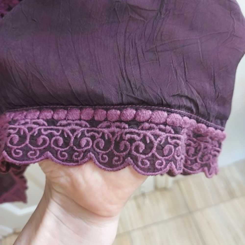 Johnny Was Purple Embroidered Georgette Blouse - image 5