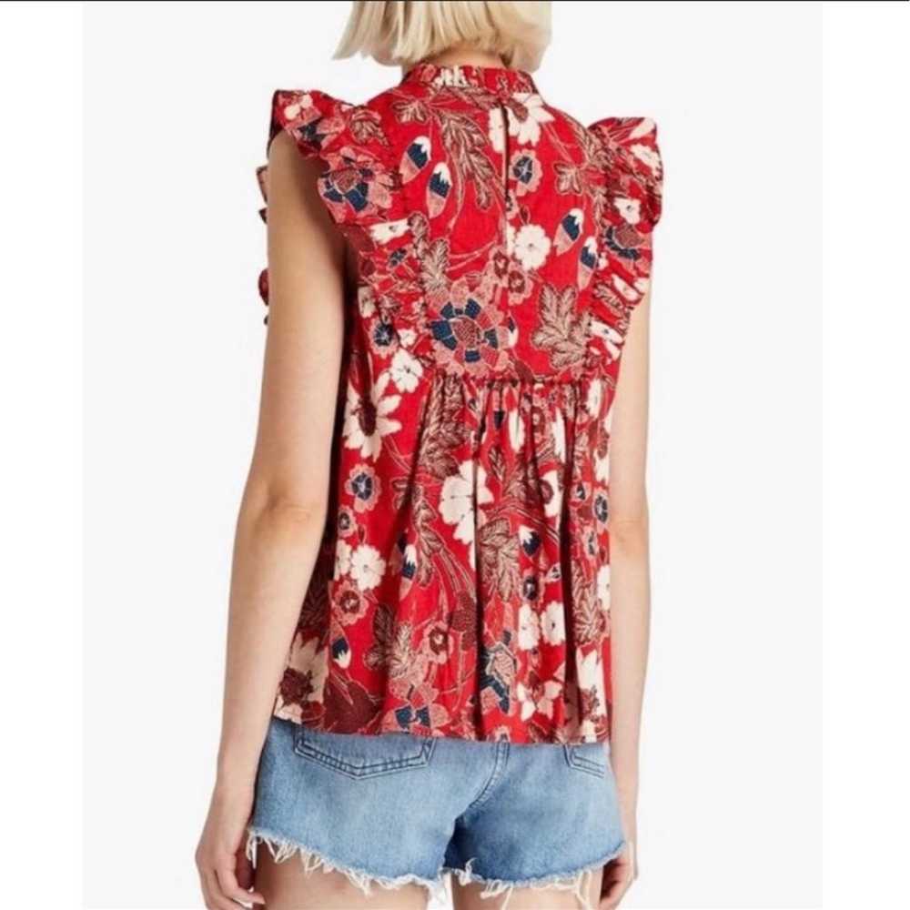 Ulla Johnson Ida Ruffle Floral Blouse Sz XS - image 5