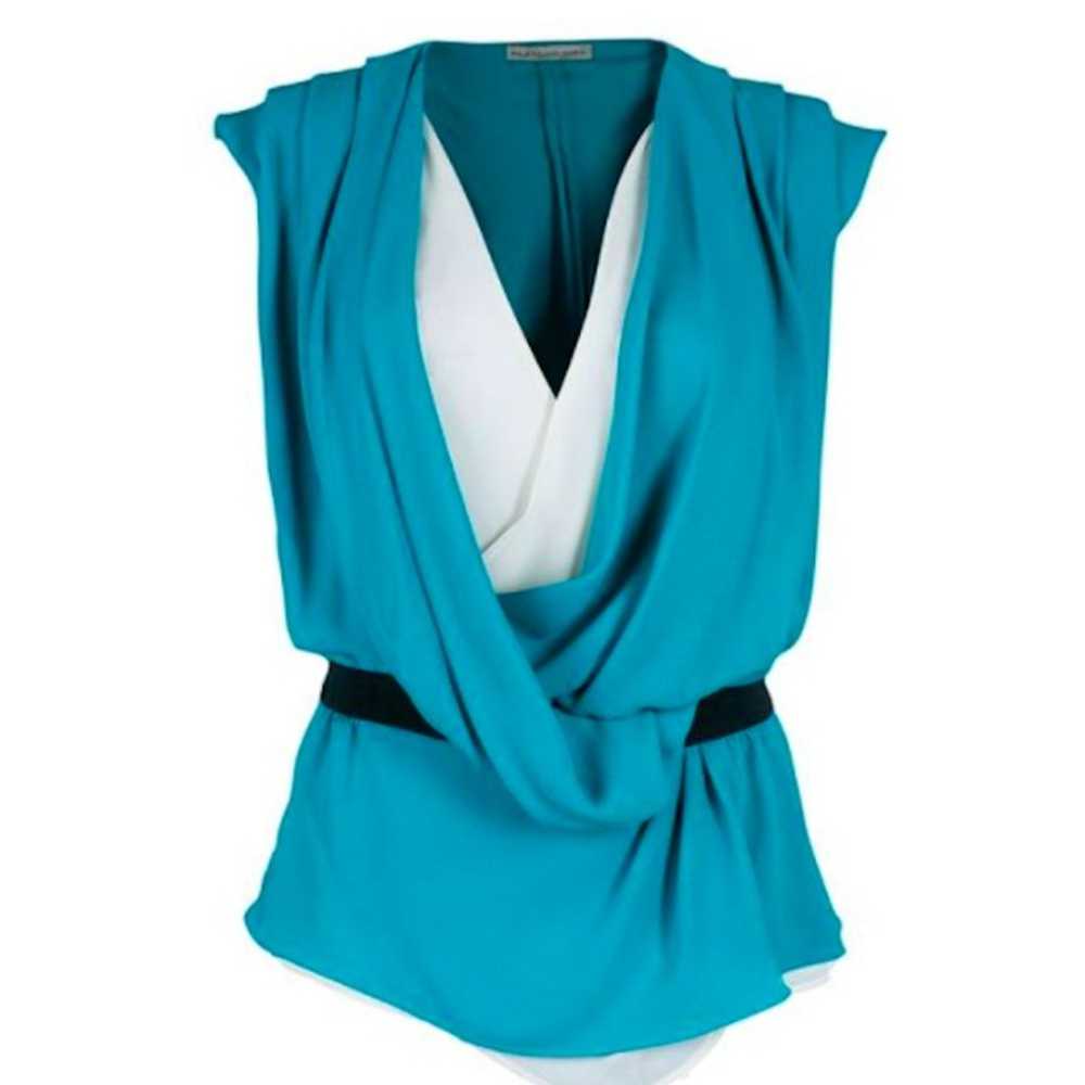 Balenciaga Faux Wrap Blouse Top, Size 2 - image 2