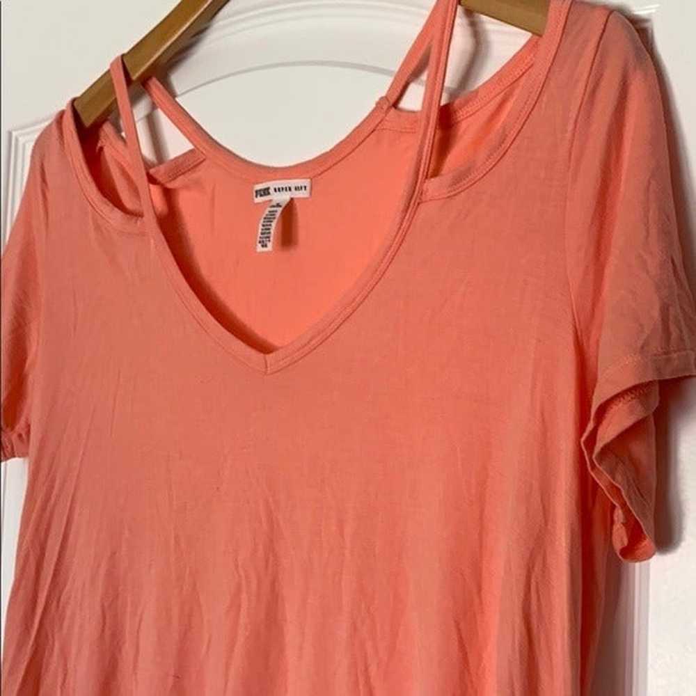 Pink! VS Peach Cold Shoulder Super Soft T Shirt - image 3